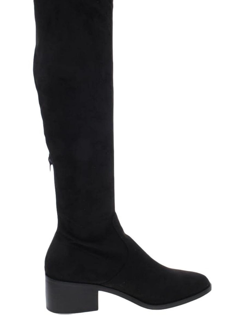 Black Over-the-Knee Women's Boot - Classic Suede Look